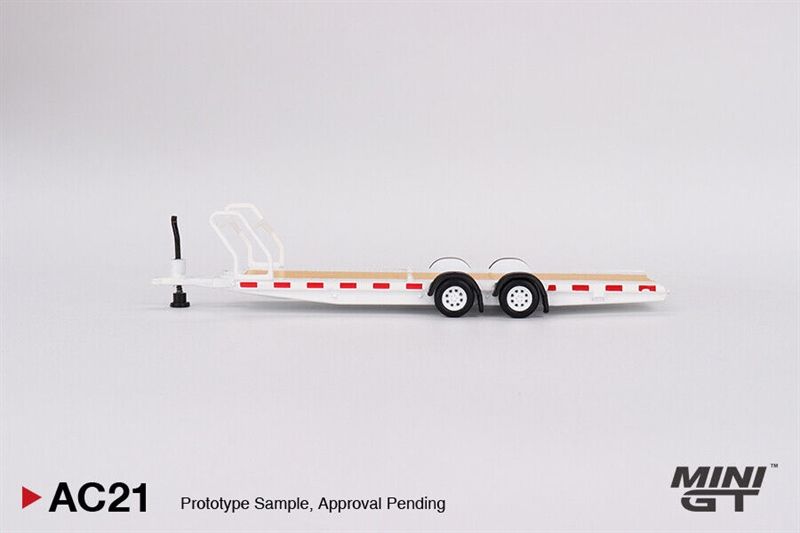 Mô hình phụ kiện rơ móc kéo xe Car Hauler Trailer White tỉ lệ 1:64 MiniGT MGTAC21