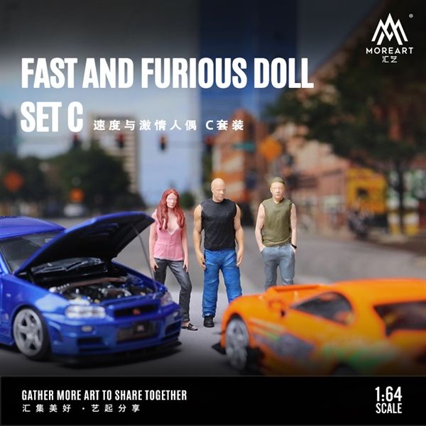 Mô hình nhân vật figure set 3 người nhân vật phim Fast & Furious tỉ lệ 1:64 MoreArt MO642072