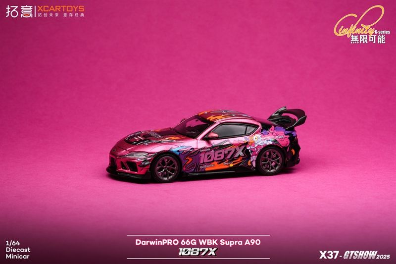 Mô hình xe Toyota Supra (A90) DARWIN PRO 66G WBK 1087X LION DANCE tỉ lệ 1:64 Poprace X37-GTSHOW2025