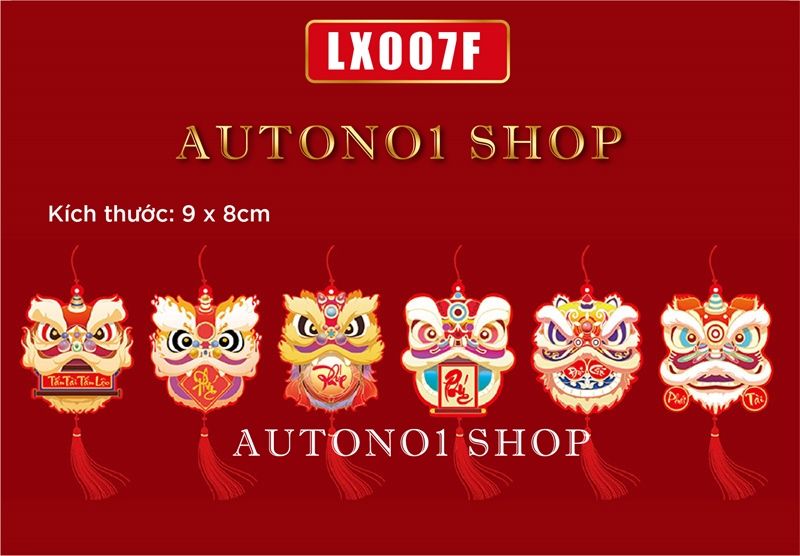 Combo bộ 6 liễng dây treo trang trí có hình chúc Tết - Tài lộc 2024 8x9cm Autono1 LX007