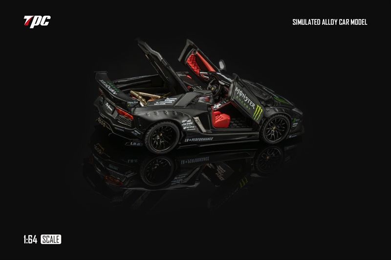 Mô hình xe LB-WORKS Lamborghini Aventador Roadster Monster bản sự kiện HEC2025 tỉ lệ 1:64 TPC OT64304