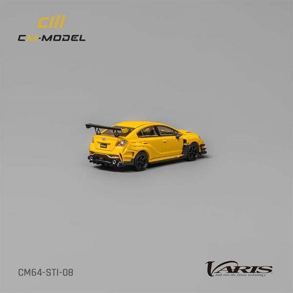 Mô hình xe Subaru STI Varis Widebody 1.0 Yellow có bánh xe thay thế tỉ lệ 1:64 CM model CM64-STI-08