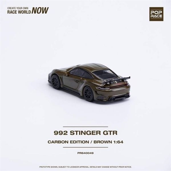 Mô hình xe Porsche 992 stinger carbon Gtr tỉ lệ 1:64 Poprace PR640049