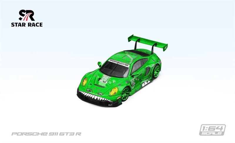 Mô hình xe Porsche 911 GT3 Tyrannosaurus green tỉ lệ 1:64 STAR RACE SR64002