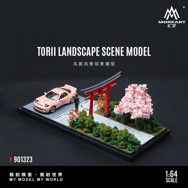 Hộp trưng bày mô phỏng mica phong cảnh cổng trời Nhật bản - Torii landscape scene model tỉ lệ 1:64 MoreArt MO901323
