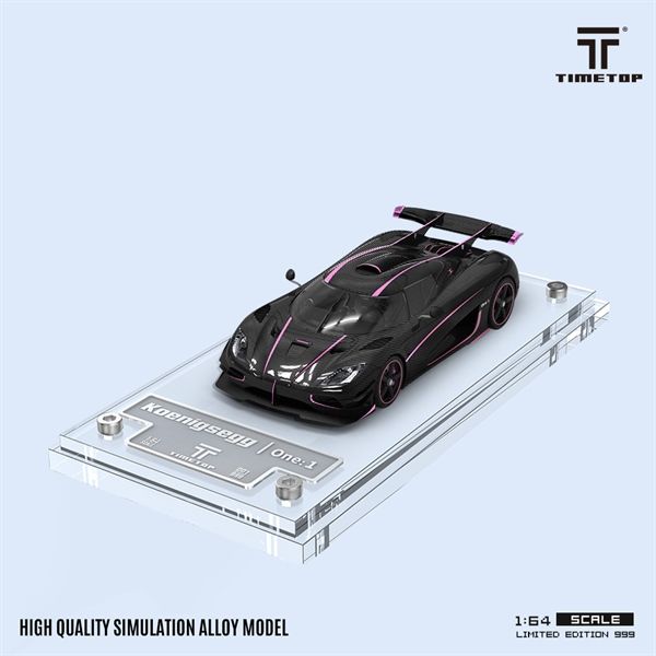 Mô hình xe Koenigsegg One:1 Carbon fiber purple line tỉ lệ 1:64 Time top TT644804