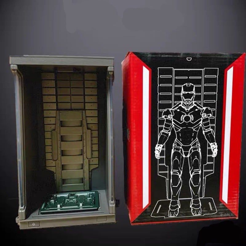  Box hộp đựng mô hình nhân vật Marvel Iron man người sắt có đèn tỉ lệ 1:10 21x14x10cm ZD Toys FG266 