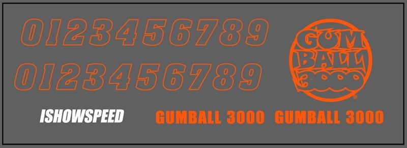 Decal UV sự kiện Gumball 3000 cho mô hình ô tô tỉ lệ 1:24 dán tất cả nền màu Autono1 DC830