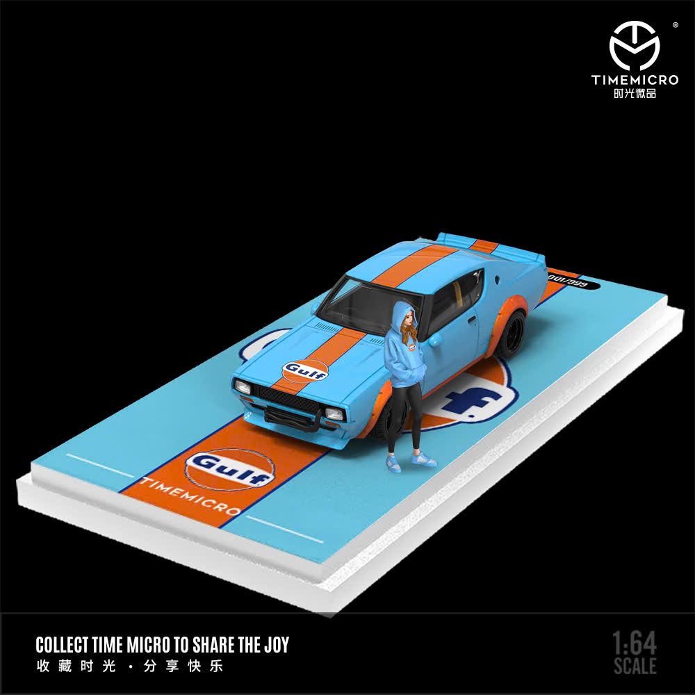 Mô hình xe Nissan skyline Kenmeri Liberty Walk LBWK Gulf oil tỉ lệ 1:64 Time micro TM645611