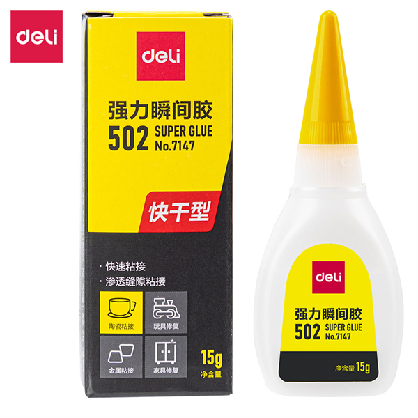 Dung dịch keo dán deli 502 siêu dính đa năng dán sắt, dán gỗ, dán thủy tinh, dán sứ PK315