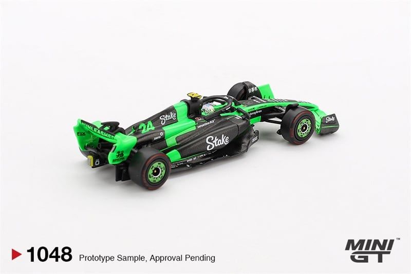 Mô hình xe đua Kick Sauber C44 #24 Guanyu Zhou 2024 F1 2024 Chinese GP card tỉ lệ 1:64 MiniGT MGT01048-BL