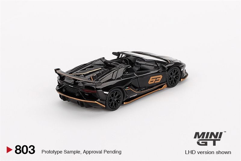 Mô hình xe Lamborghini Aventador SVJ 63 Roadster Nero Aldebaran tỉ lệ 1:64 MiniGT MGT00803-CH