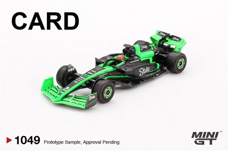 Mô hình xe đua Kick Sauber C44 #77 Valtteri Bottas 2024 F1 2024 Chinese GP card tỉ lệ 1:64 MiniGT MGT01049-BL