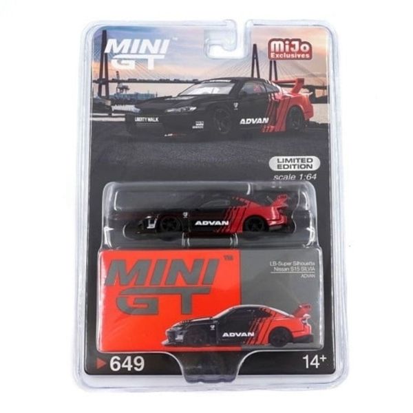 Mô hình xe Nissan LB-Super Silhouette S15 SILVIA ADVAN bản card tỉ lệ 1:64 MiniGT x Mijo MGT00649-MJ