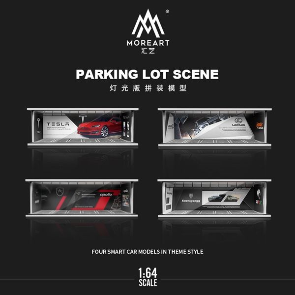 Hộp trưng bày mica mô phỏng showroom Koenigsegg - có đèn kích thước 30x13.3x10cm tỉ lệ 1:64 MoreArt MO644051
