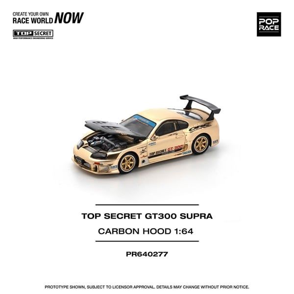 Mô hình xe Toyota Supra GT300 Top Secret tỉ lệ 1:64 Poprace PR640277