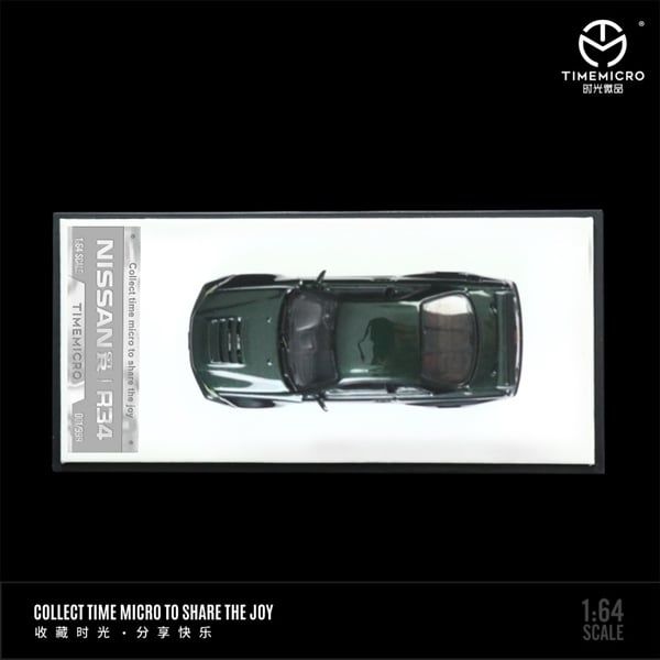 Mô hình Nissan Skyline GTR34 Z-tune Dark Green tỉ lệ 1:64 Time Micro TM643432