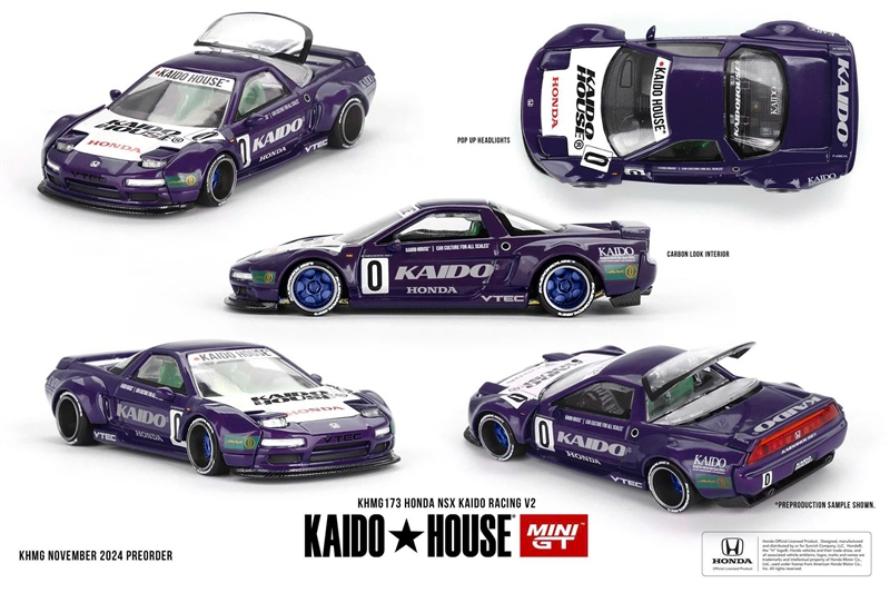 Mô hình xe Honda NSX Kaido Racing V2 Purple tỉ lệ 1:64 Kaido House KHMG173