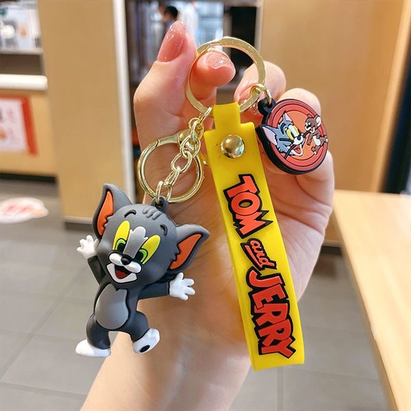 Móc khóa nhựa dẻo - silicon mèo và chuột Tom & Jerry MK026