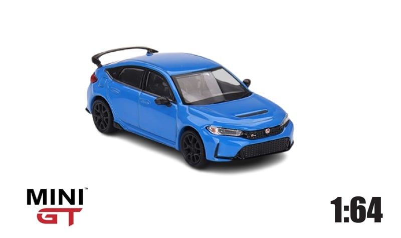  Mô hình xe ô tô Honda Civic Type R Boost Blue Pearl 2023 tỉ lệ 1:64 MiniGT MGT00637-CH 