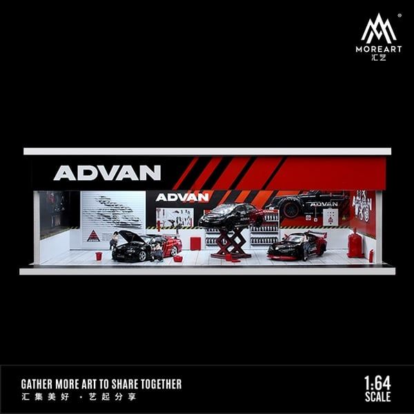 Hộp trưng bày mica mô phỏng Workshop ADVAN kích thước 30x13.3x10cm tỉ lệ 1:64 MoreArt MO914104