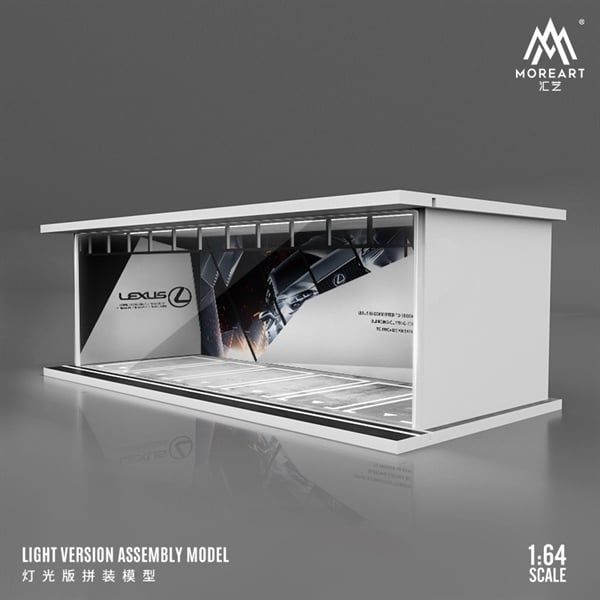 Hộp trưng bày mica mô phỏng showroom Lexus - có đèn kích thước 30x13.3x10cm tỉ lệ 1:64 MoreArt MO914050
