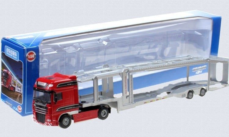 Mô hình xe chuyên dụng chở ô tô tỉ lệ 1:50 Kaidiwei 8177