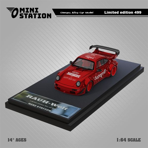 Mô hình xe Porsche 964 Merry Christmas Supreme giới hạn 499 chiếc tỉ lệ 1:64 Omini Station MS640872