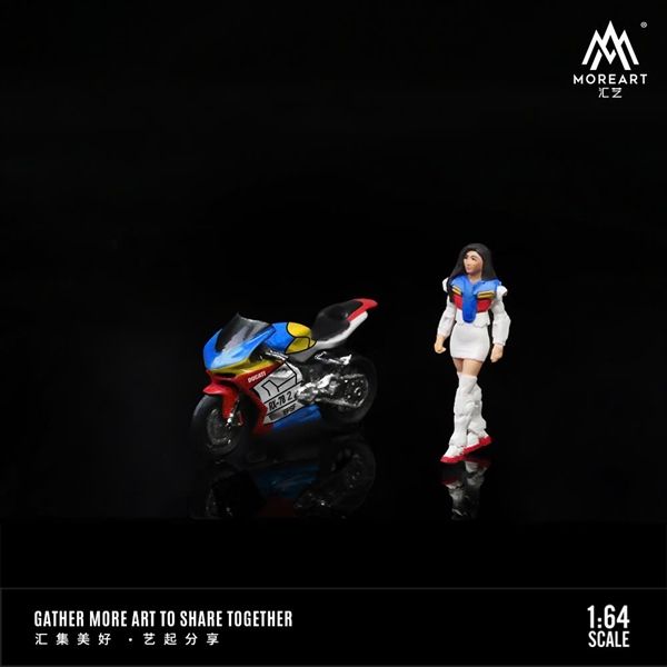 Mô hình nhân vật và mô tô Ducati Mech Motorcycle Gundam Women's figure Set tỉ lệ 1:64 modernart More art MO222096