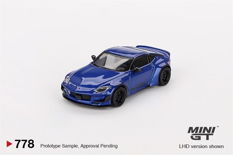 Mô hình xe ô tô Nissan Z Pandem Seiran Blue tỉ lệ 1:64 MiniGT MGT00778-CH