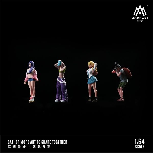Mô hình nhân vật set 4 figure chụp ảnh - tạo dáng street photo beauty set tỉ lệ 1:64 MoreArt MO223011