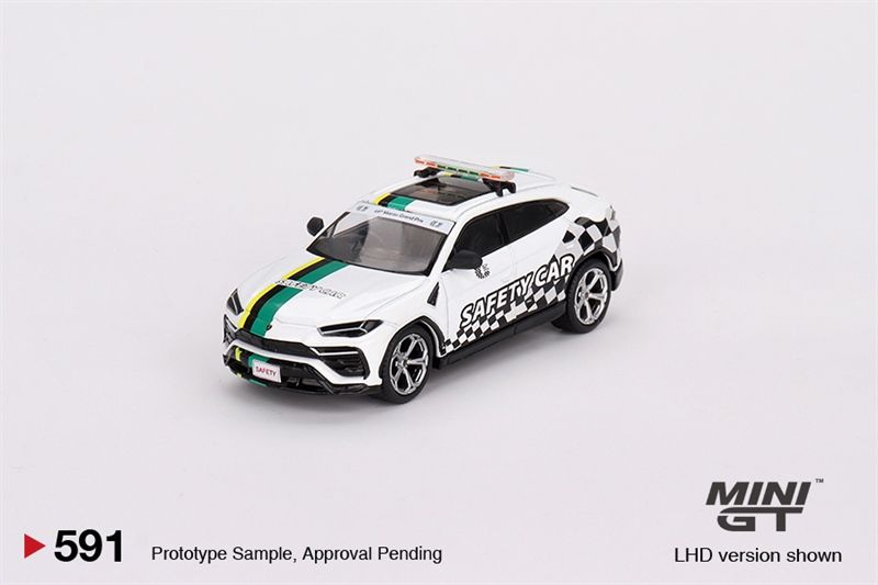 Mô hình xe Lamborghini Urus 2022 Macau GP Official Safety Car bản card tỉ lệ 1:64 MiniGT x Mijio MGT00591-MJ