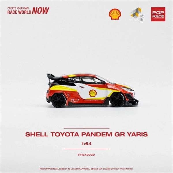 Mô hình xe Toyota Pandem GR Yaris Shell tỉ lệ 1:64 PopRace PR640039