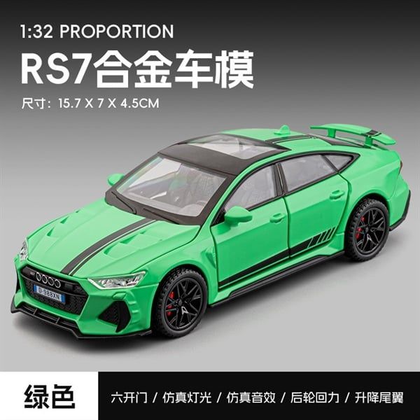 Mô hình xe xe Audi RS7 full open - full kính - có đèn - âm thanh tỉ lệ 1:32 Alloy Model OT481