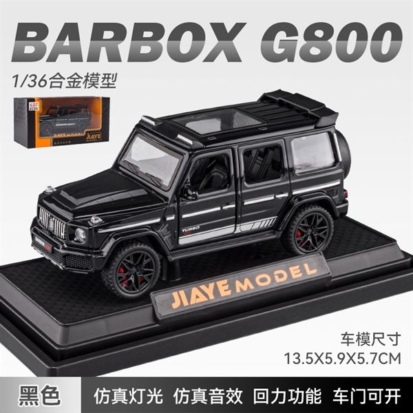 Mô hình xe Mercedes Benz Brabus G800 có đế - có âm thanh - có đèn tỉ lệ 1:36 JIAYE MODEL OT018