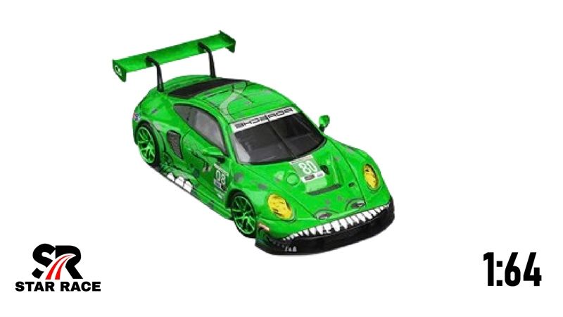 Mô hình xe Porsche 911 GT3 Tyrannosaurus green tỉ lệ 1:64 STAR RACE SR64002