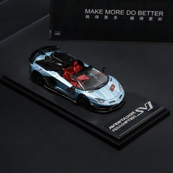 Mô hình xe Lamborghini Aventador SVJ63 Pearly Yellow tỉ lệ 1:64 Maxwell and object (MW) OT64272