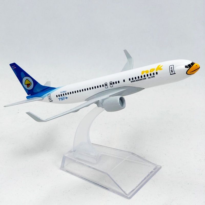Mô hình máy bay Thailand Nok Boeing B737 HS-DJJ White 16cm MB16056