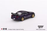 Mô hình xe ô tô Nissan Skyline GT-R (R34) Tommykaira R-z Midnight Purple tỉ lệ 1:64 MiniGT 