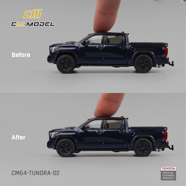 Mô hình xe bán tải Toyota Tundra Metallic blue mở được nắp thùng sau tỉ lệ 1:64 CM model CM64-TUNDRA-02