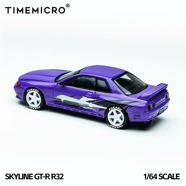 Mô hình xe Nissan Skyline GT-R R32 Los Santos Drift - Purple tỉ lệ 1:64 Time Micro TM644141