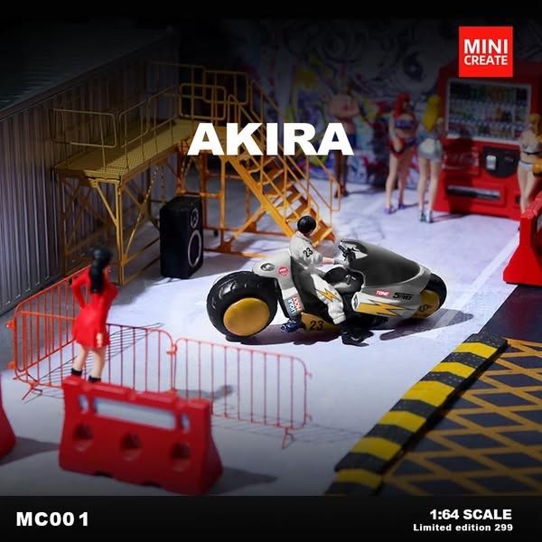 Mô hình xe và nhân vật figure Akira locomotive set with lightning tỉ lệ 1:64 MINI Create MC001