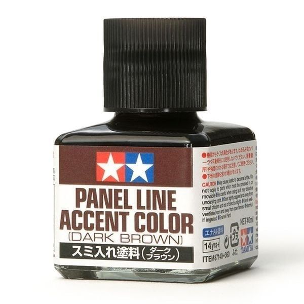Dung Dịch mực kẻ lằn chìm Panel line accent color Dark Brown Tamiya 87140