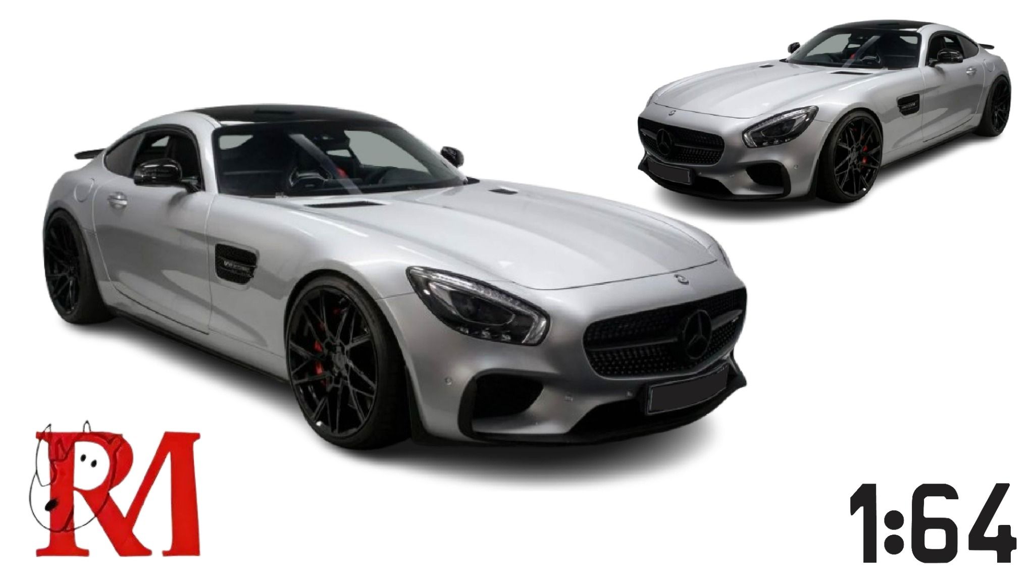 Mô hình xe Mercedes-Benz AMG GT S carbon - metallic color limited edition 499pcs tỉ lệ 1:64 Rhino model RM OT64337