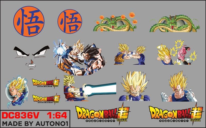 Decal UV hãng - hoạt hình cho mô hình tỉ lệ 1:64 dán tất cả nền màu Autono1 DC836