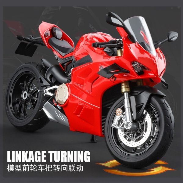 Mô hình mô tô Ducati V4S có âm thanh - đèn - ben nâng tỉ lệ 1:9 Alloy Model MT087