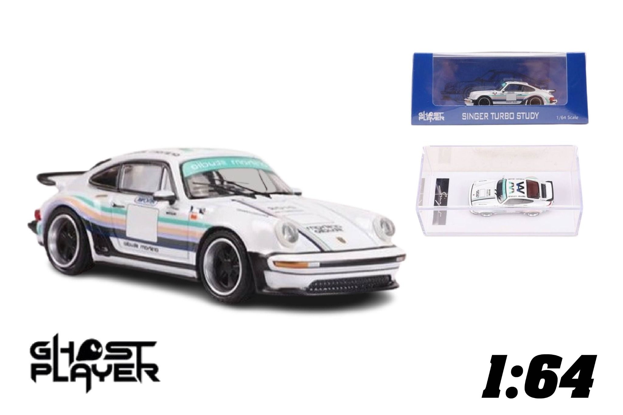 Mô hình xe Porsche 930 Singer Study Artistic Painted Simulation có hộp mica tỉ lệ 1:64 Ghost Player GP64-930