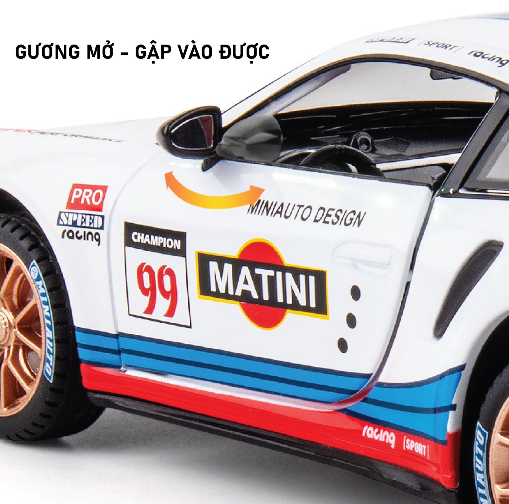  Mô hình xe Porsche 911 Gt3 Rsr đánh lái được full open 1:24 Miniauto OT404 