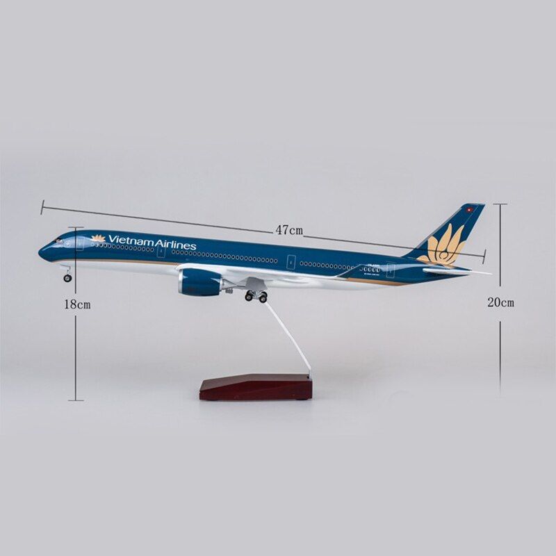  Mô hình máy bay Vietnam Airlines Dreamliner Boeing B787 47cm 1:130 có đèn led tự động theo tiếng vỗ tay hoặc chạm MB47002 