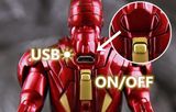  Mô hình nhân vật Marvel Iron man người sắt có đèn MK4 Mark IV Avengers SHF tỉ lệ 1:10 18CM ZD Toys FG263 